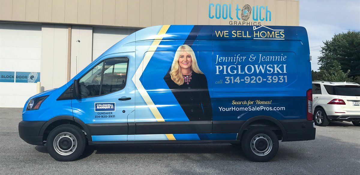 transit van wrapped with realtor information