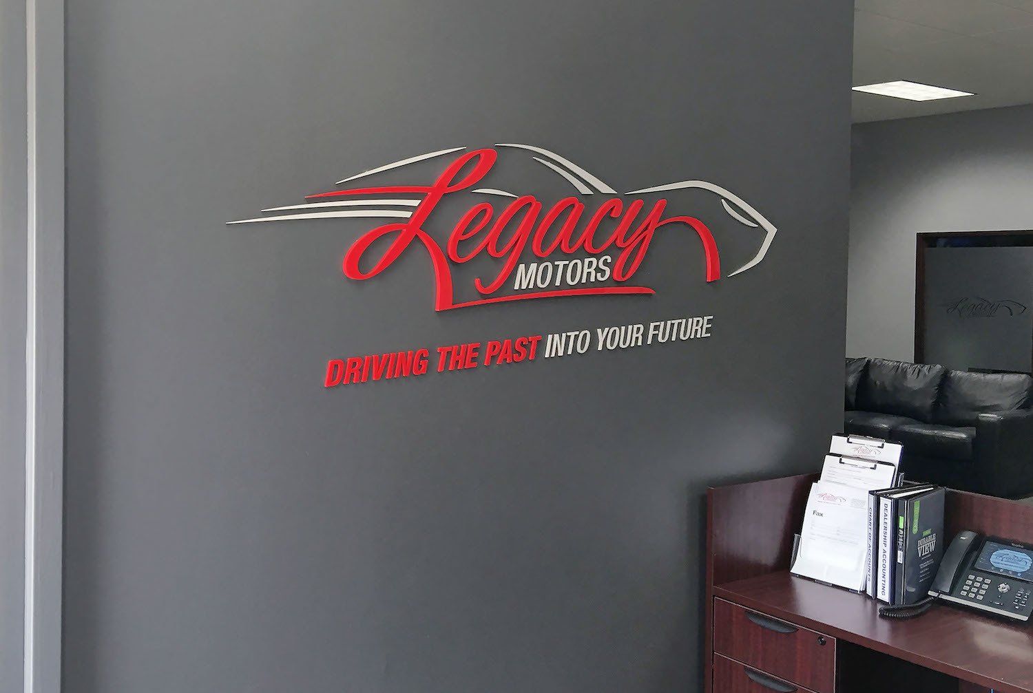 car showroom signage
