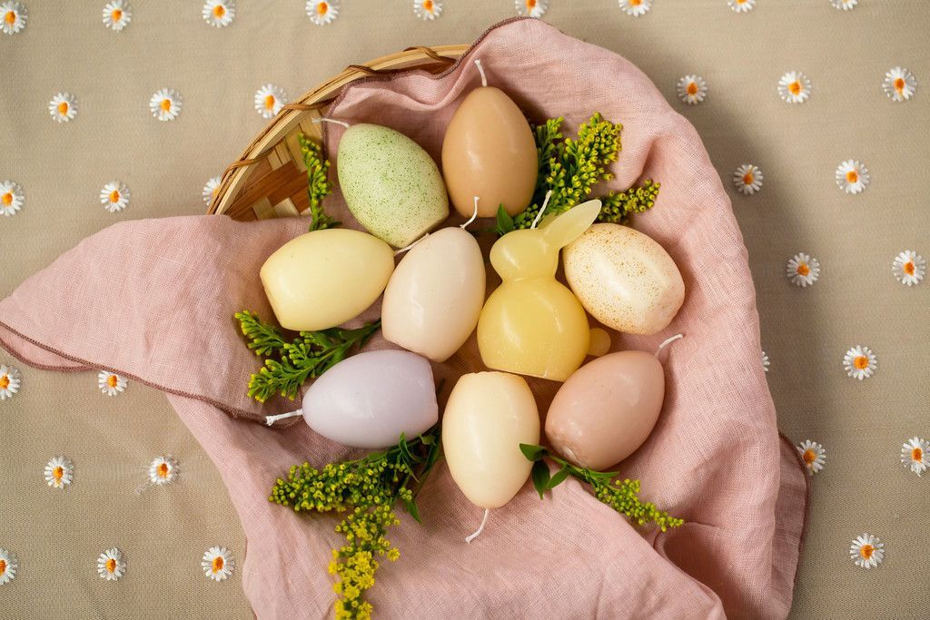 Rustik Lys Egg Tray Paaskaarsen Brons– set van 4