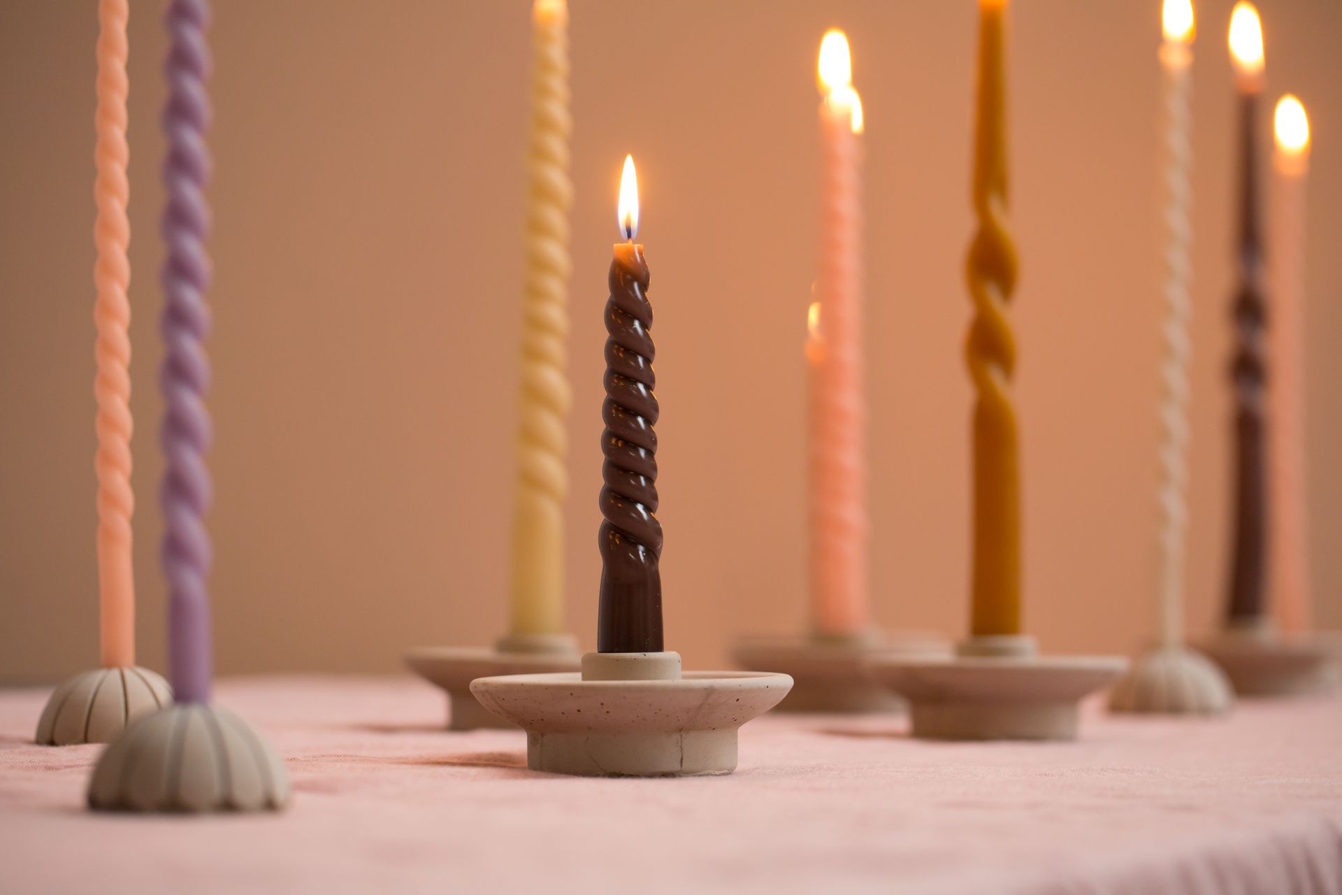 Rustik Lys - Swirl dinerkaarsen - Diverse Kleuren