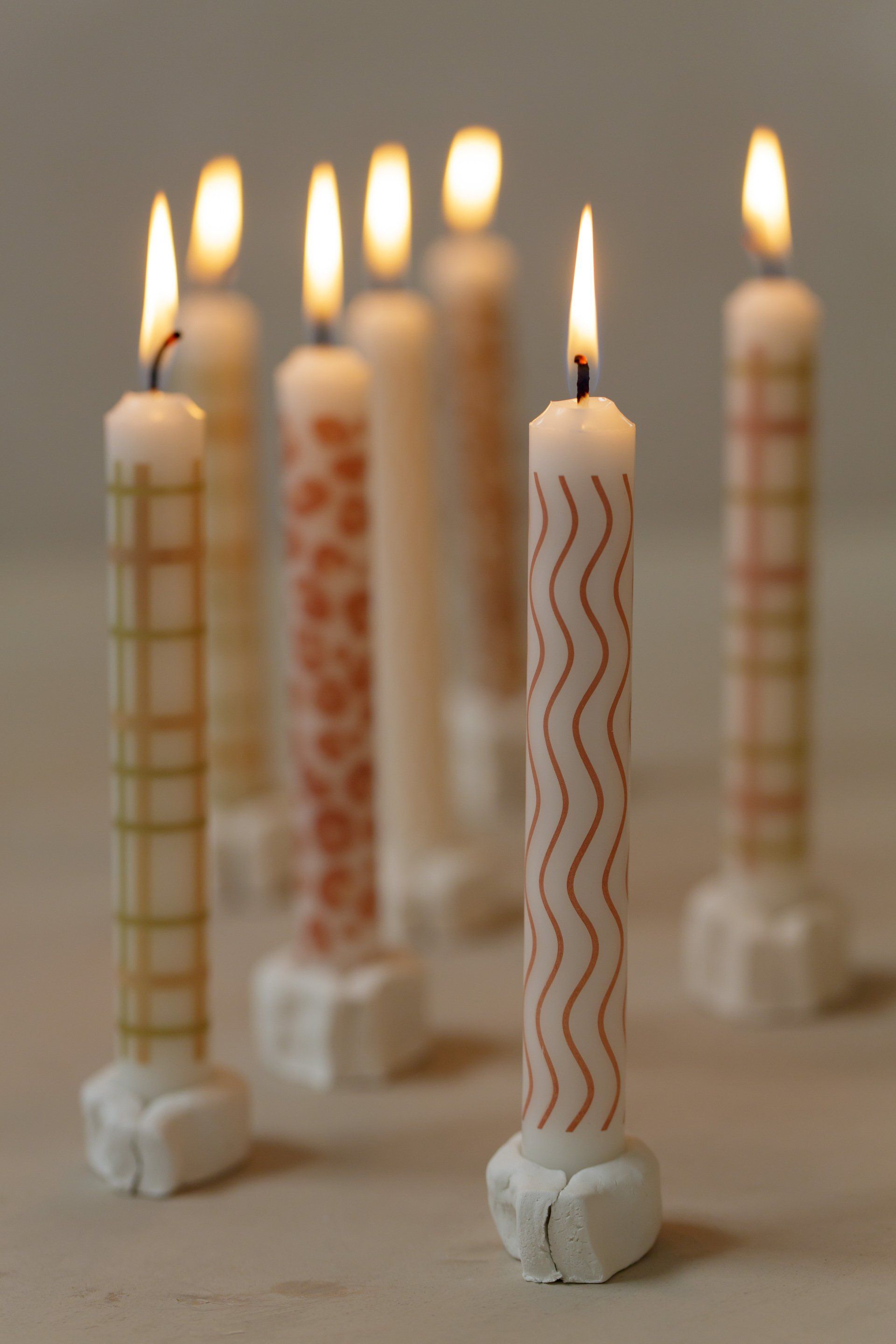 Rustik Lys Wave Print Candles