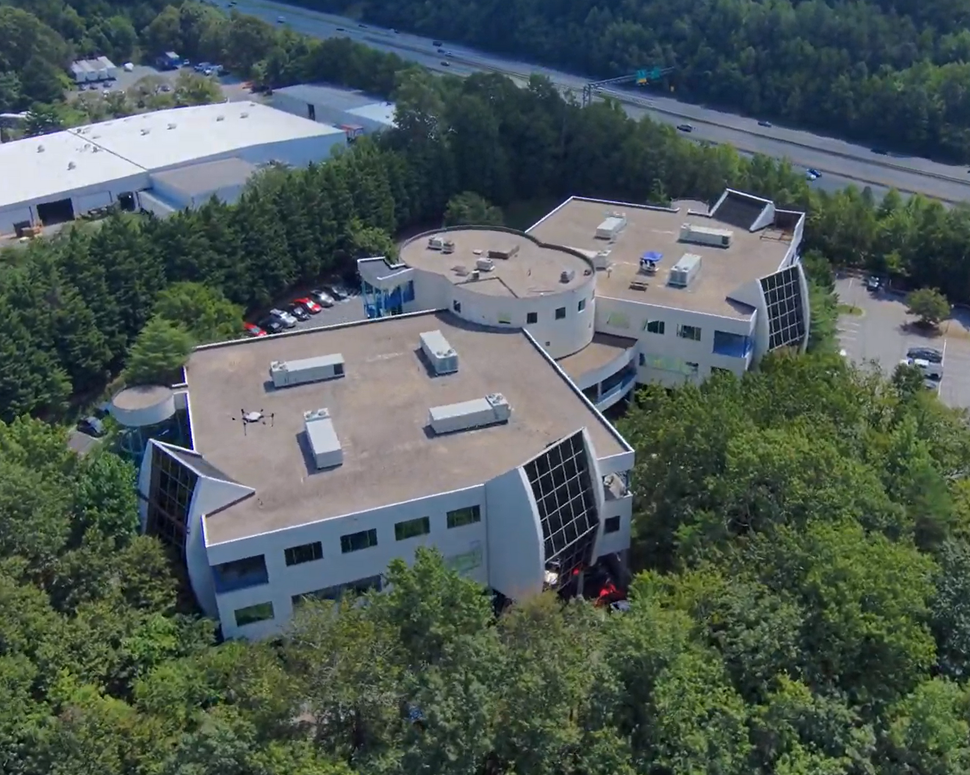 Bowler Pons offices from drone view