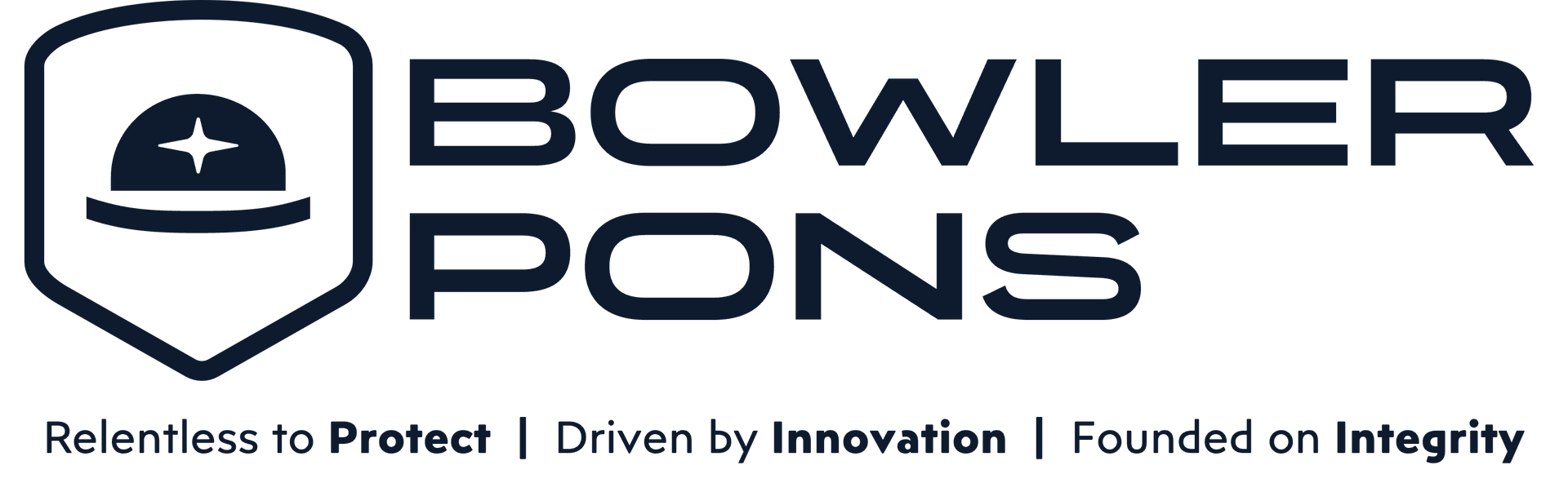 Bowler Pons logo: Shield with hardhat icon, text