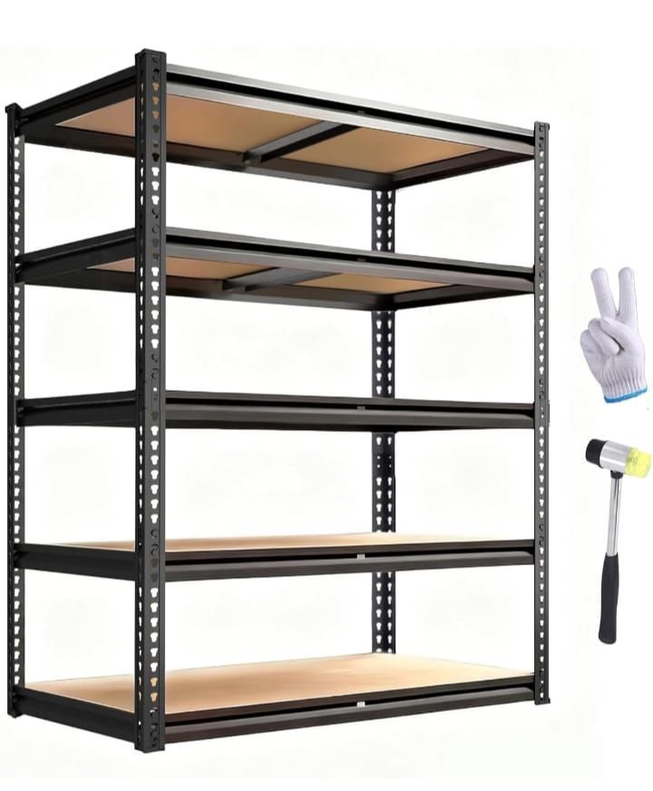 5-Tier Heavy Duty Storage Shelving Unit, 2000 lbs Capacity, Adjustable Metal Utility Shelf, 48