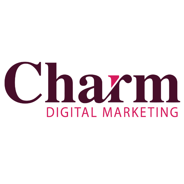 a charm digital marketing logo on a white background