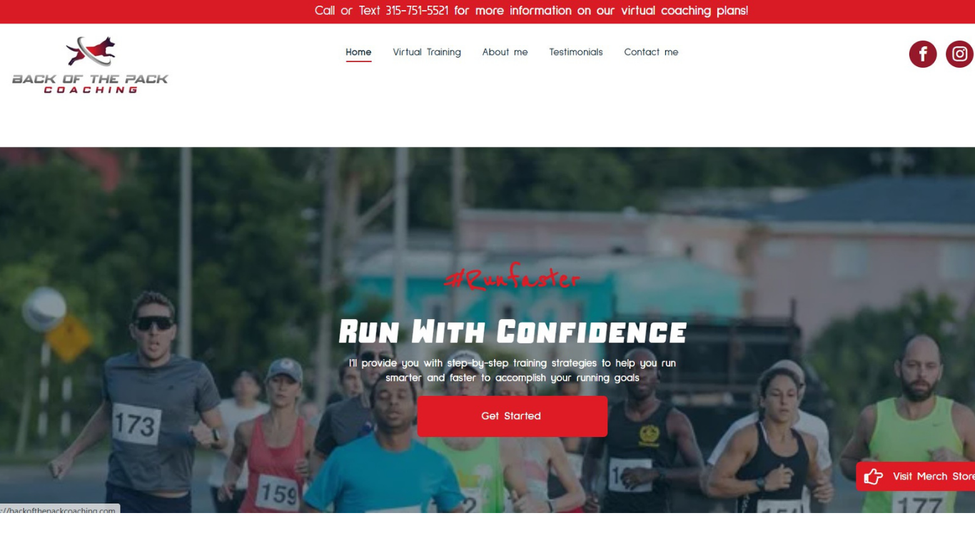 A group of people are running a marathon on a website.