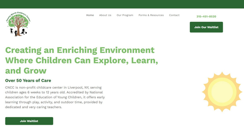 A website titled creating an enriching environment where children can explore , learn , and grow
