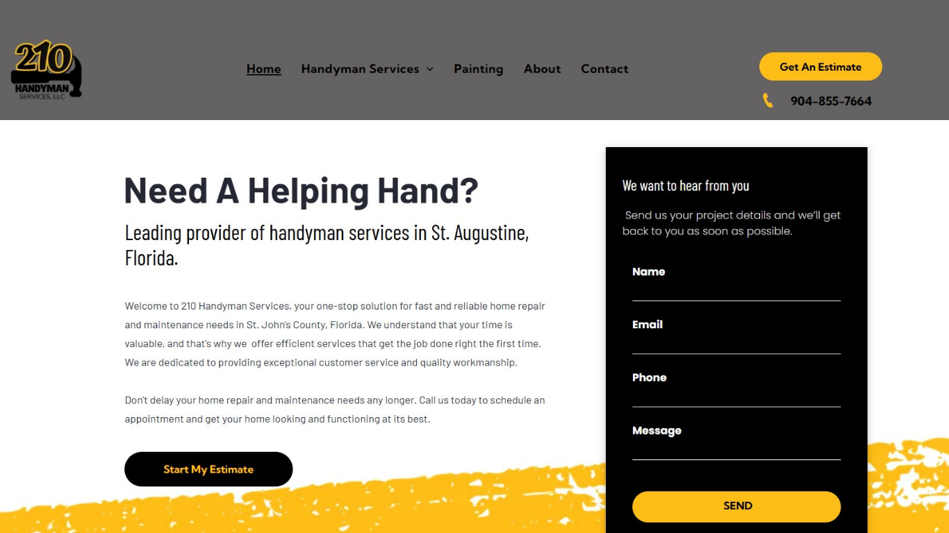 A screenshot of a website that says `` need a helping hand ''.