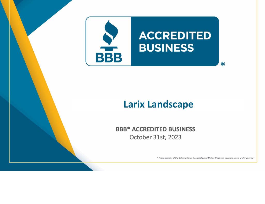 BBB Accredited Certificate for Larix Landscape