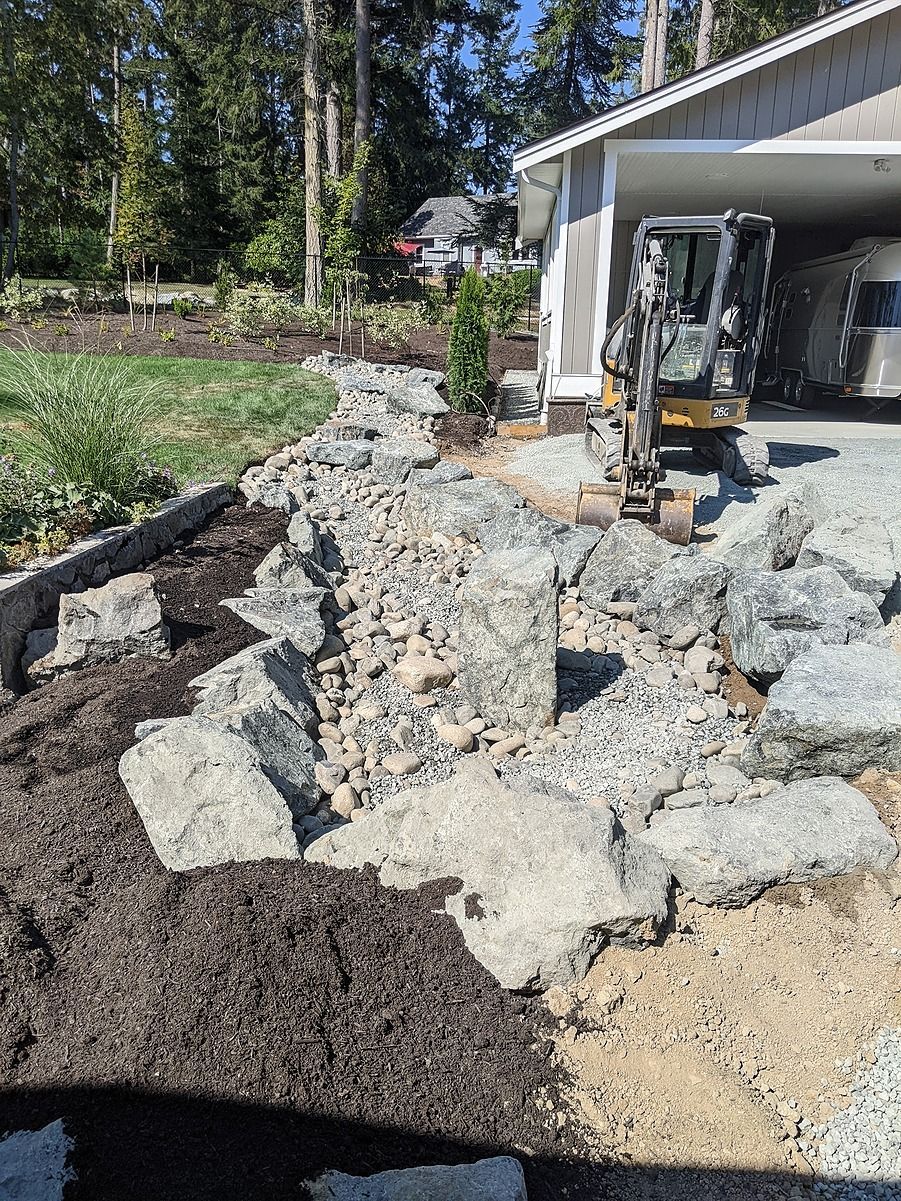 hardscaping with boulders
