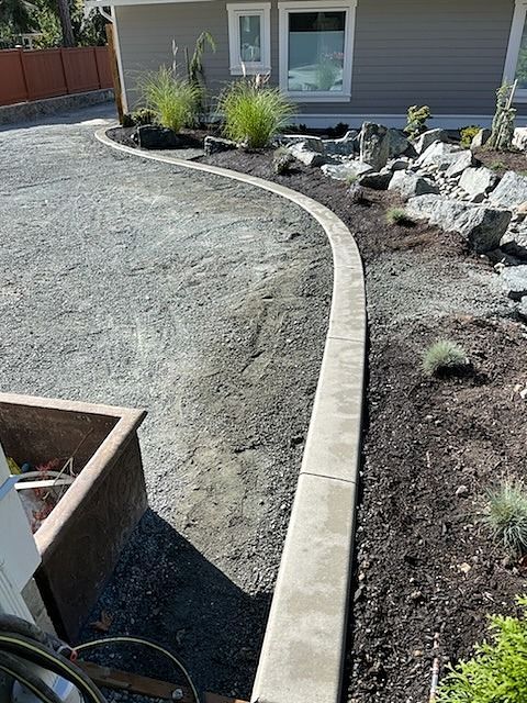 concrete curb and garden