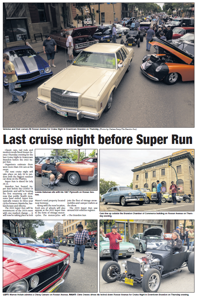 July 7, 2022 - Brandon Sun Article - Last Cruise Before Super Run
