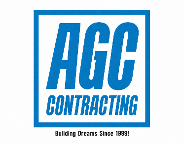 AGC Contracting blue logo with tagline &ldquo;Building Dreams Since 1999!&rdquo;