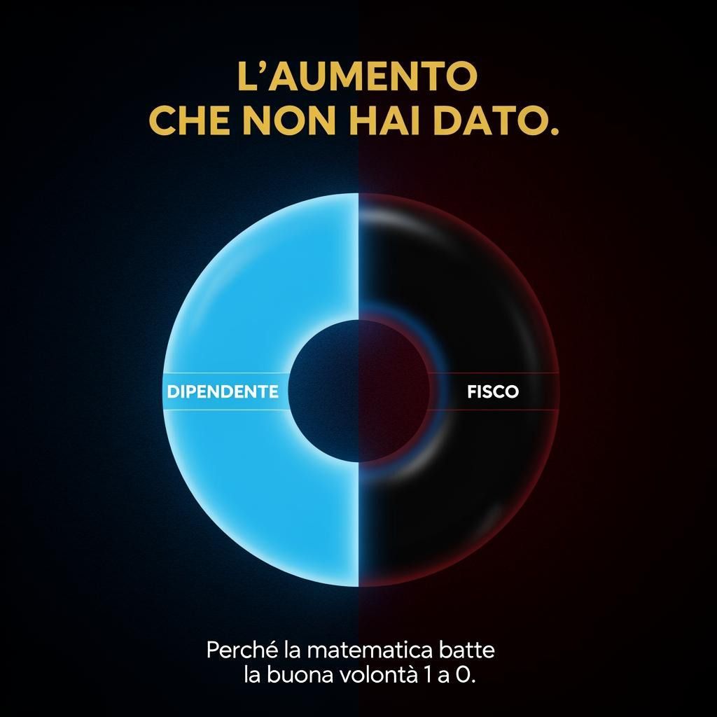 Grafico aumento stipendio diviso tra dipendente e fisco.