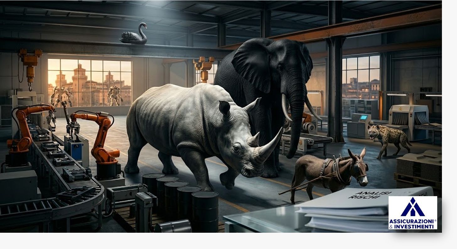 Animali simbolici in un' azienda che rappresentano i rischi ignorati.