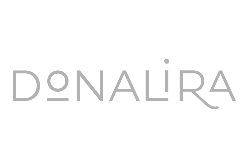 Um logotipo de uma empresa chamada donalira em um fundo branco.