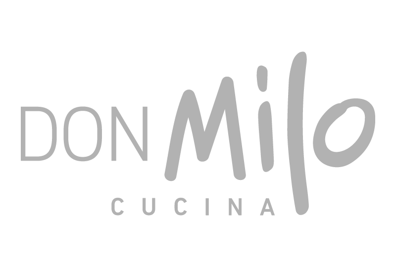 Um logotipo don milo cucina em um fundo branco