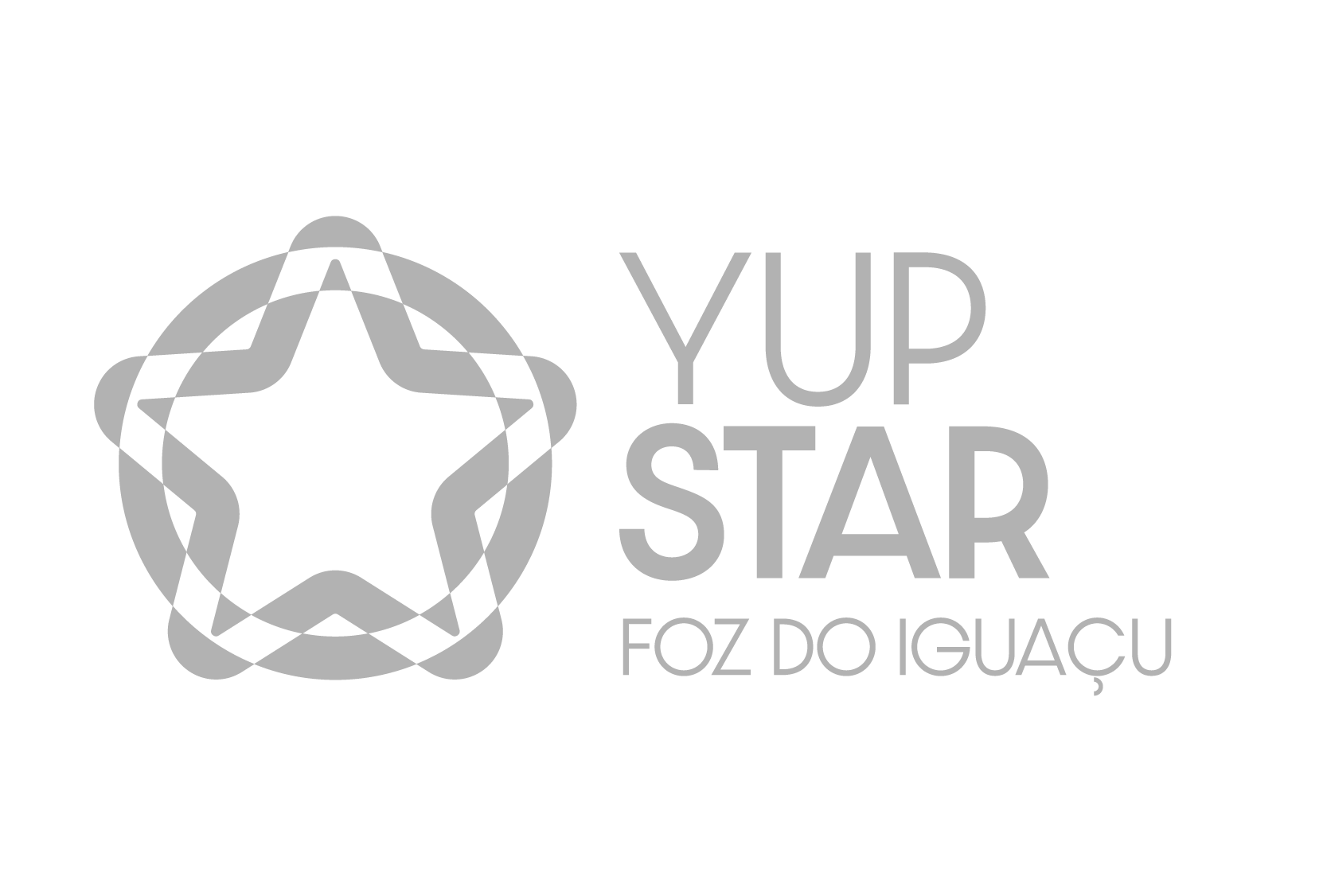 Um logotipo preto e branco para sim estrela foz do iguaçu.