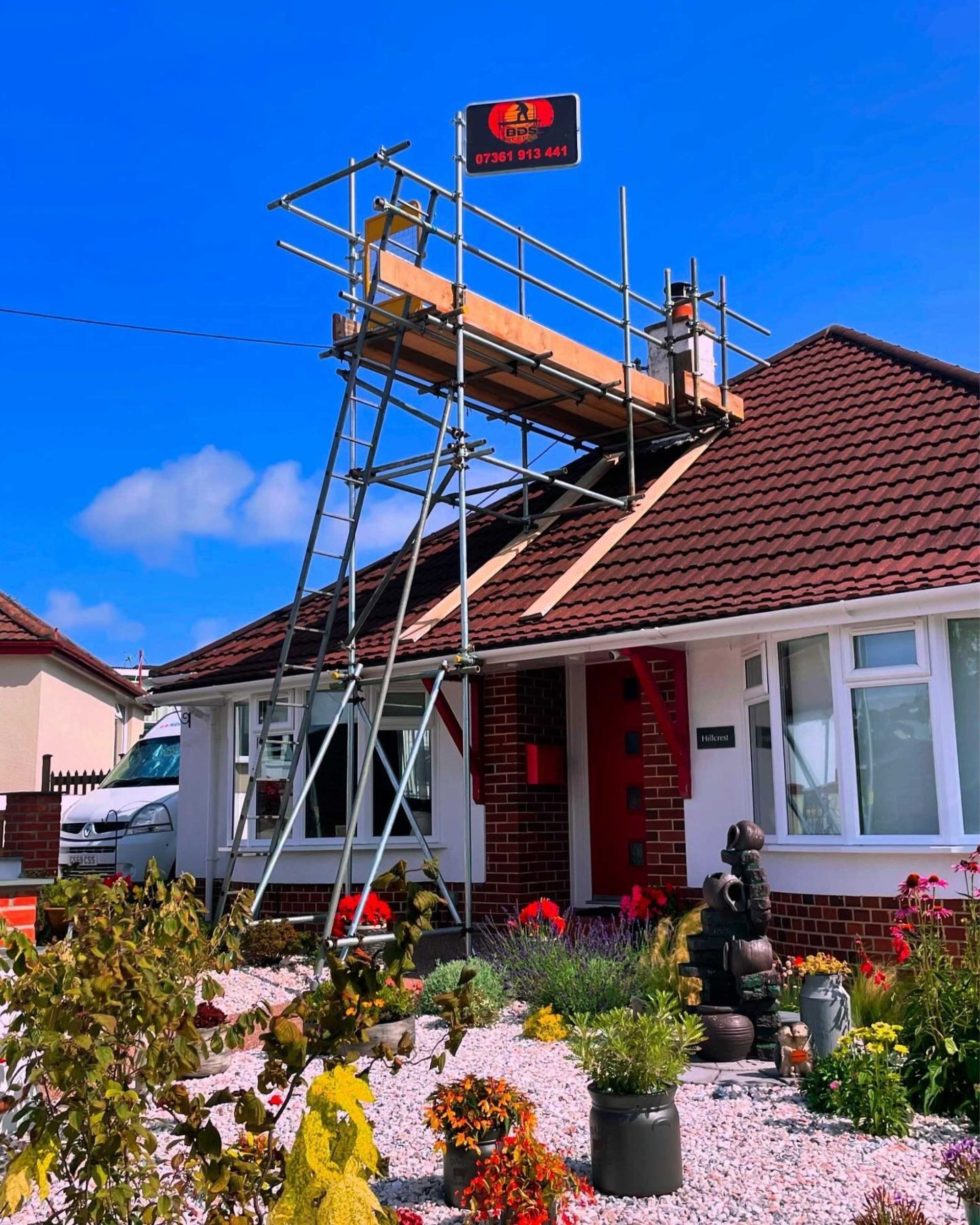 Safe scaffold access to a chimney is a speciality of BDS access. Ensuring safety of the work force is a main priority.