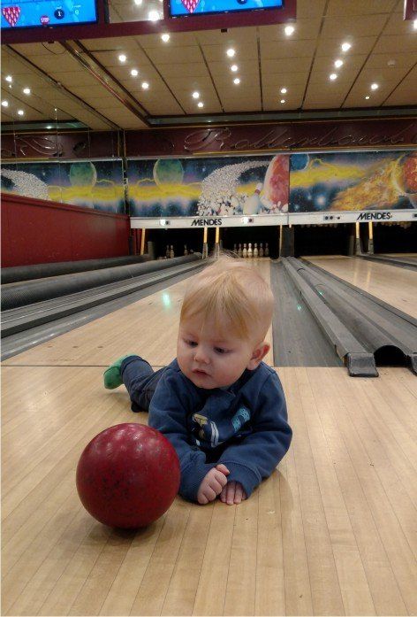 Bob Bowling and joining in the family fun, he wasn't that good!