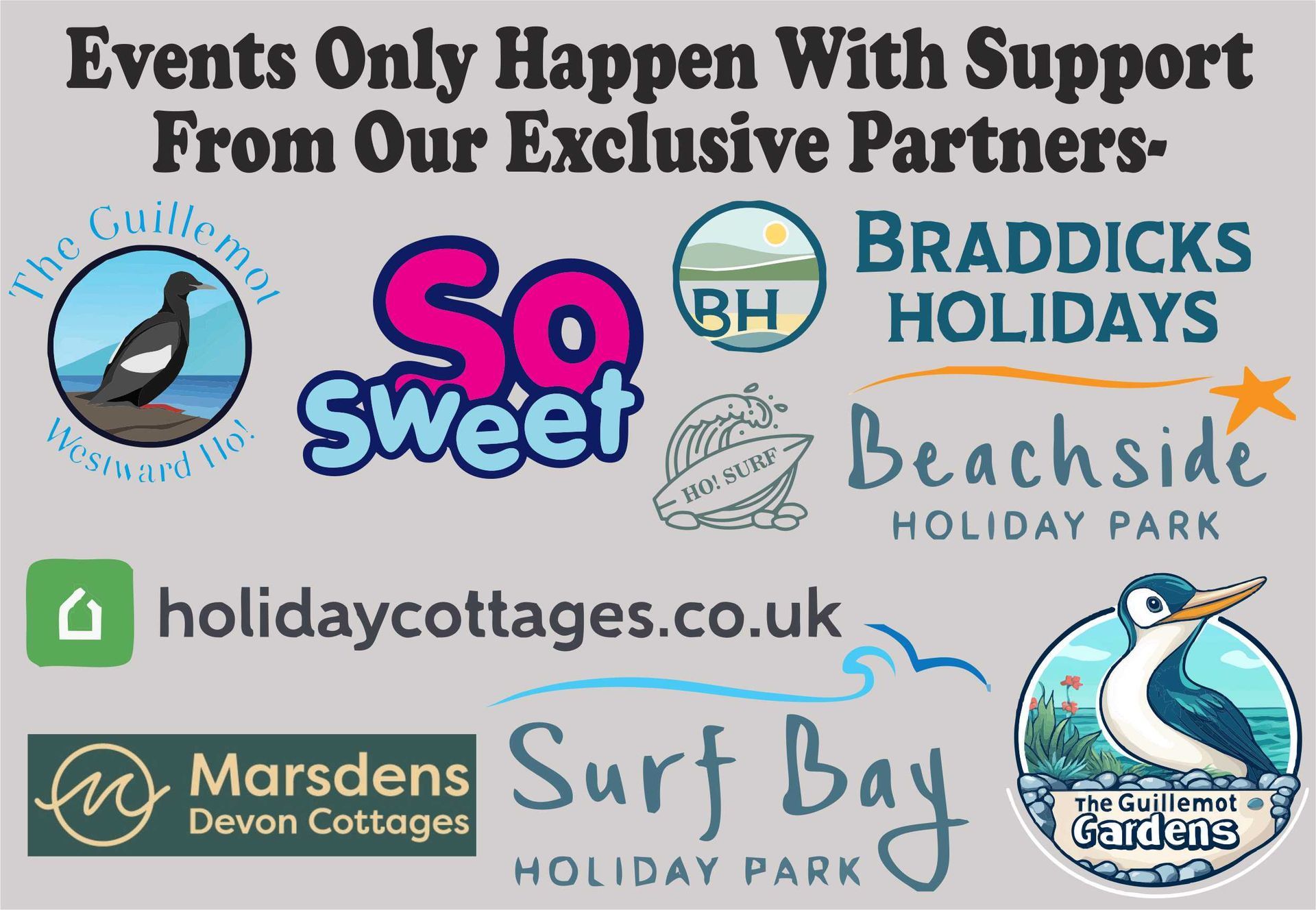 Visit Westward Ho! in Devons exclusive partners that sponsor the events here in the village