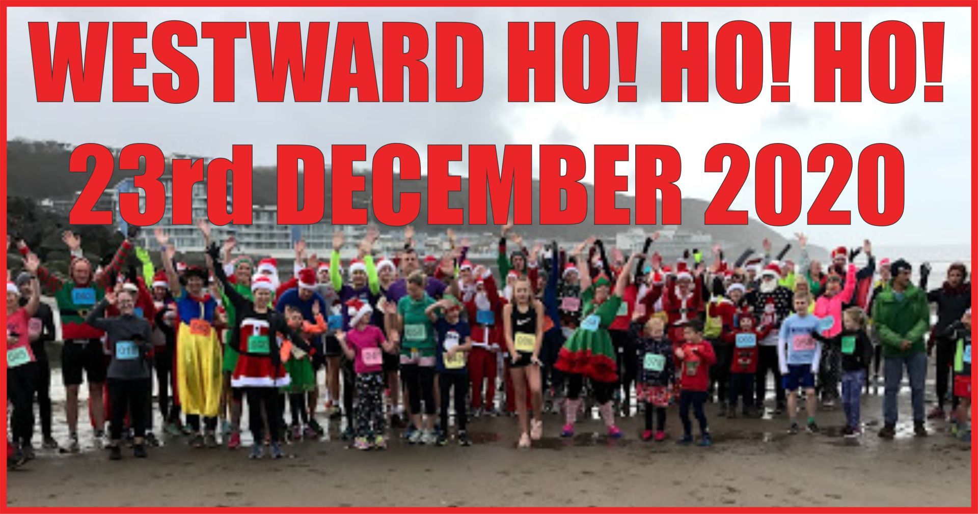 The Westward Ho! Sandy Santa Fun Run held on the beach every December