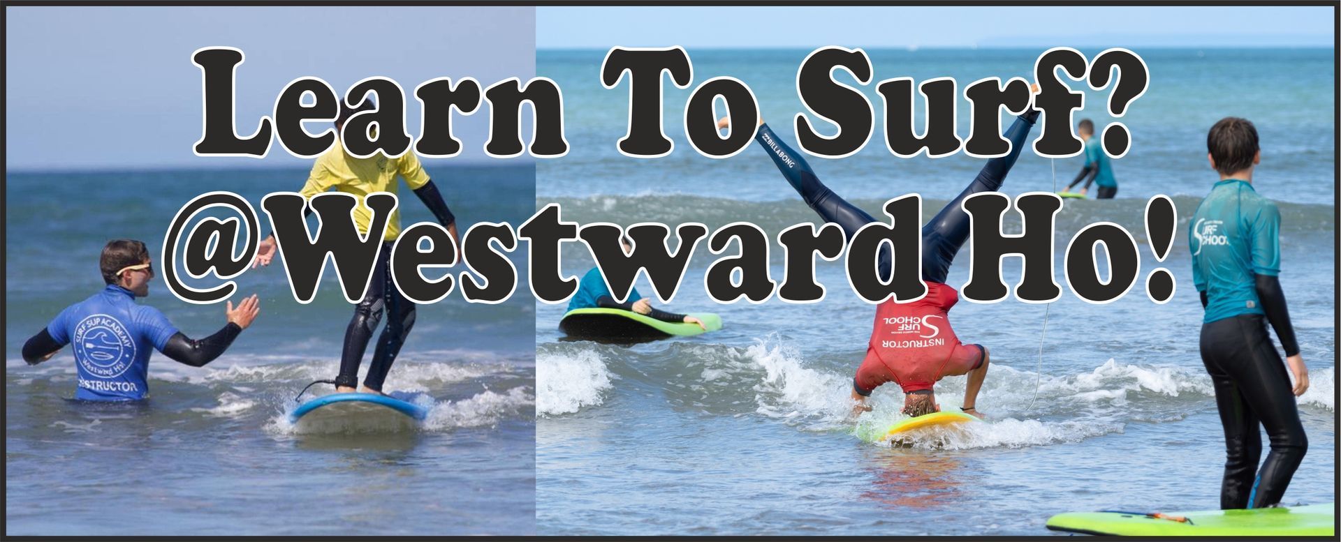 Learn to surf at Westward Ho! Devon. A great thing to do if you are here for a day trip or longer. Make surfing part of your holiday memories, ride the atlantic swell here.