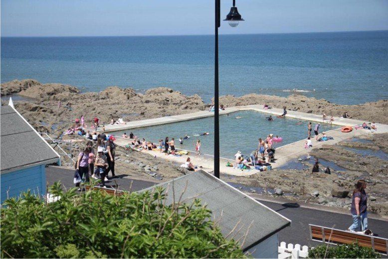 The Rock sea pool gets busy in the summer as it's a perfect, safe place to bathe