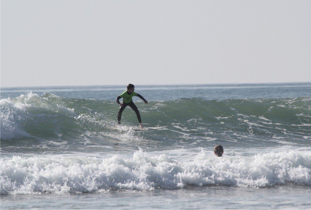 Surf lesson with bigger waves at Westward Ho!