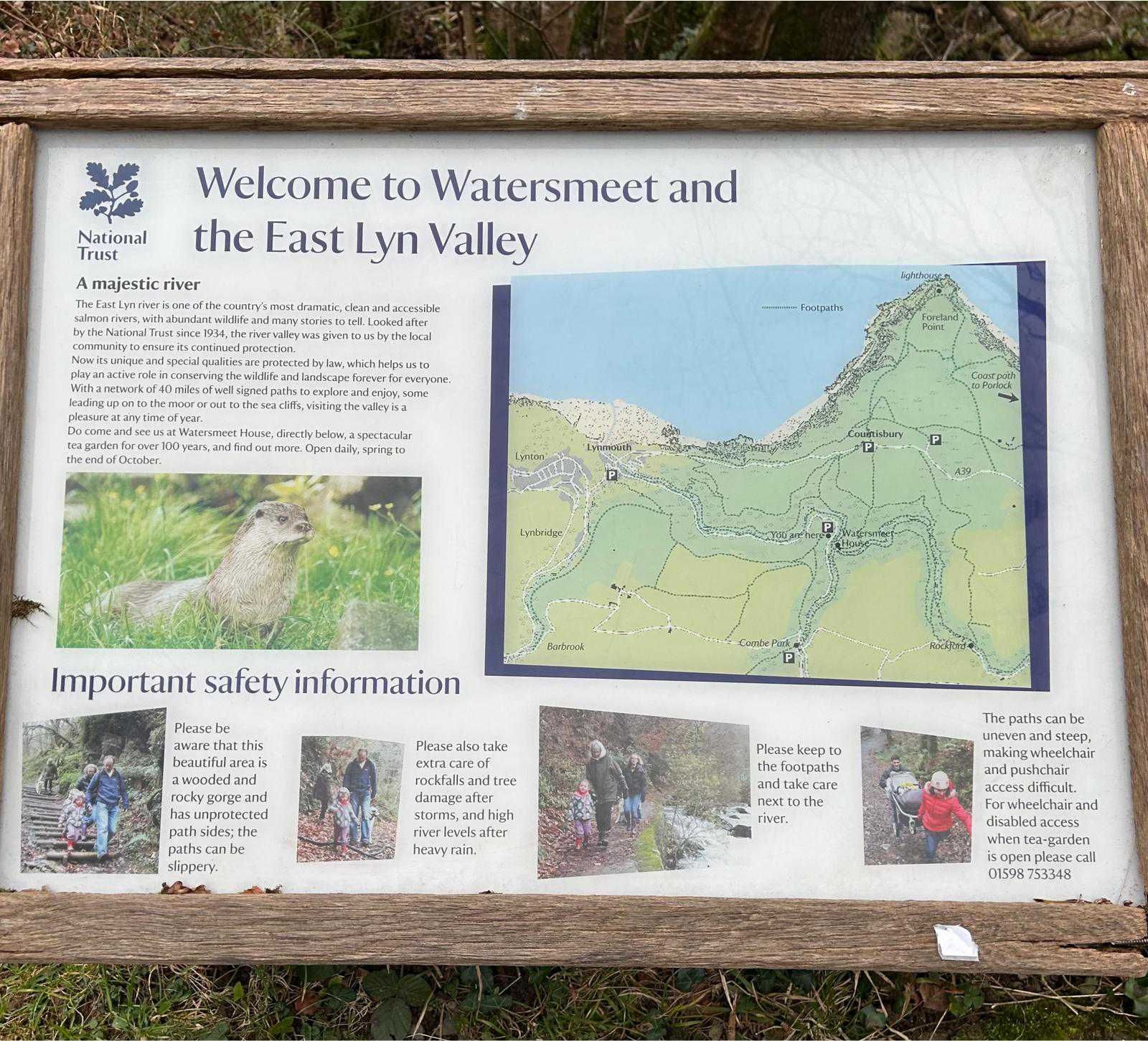 The sign as you enter the Lynn valley to show you the paths in and around the area