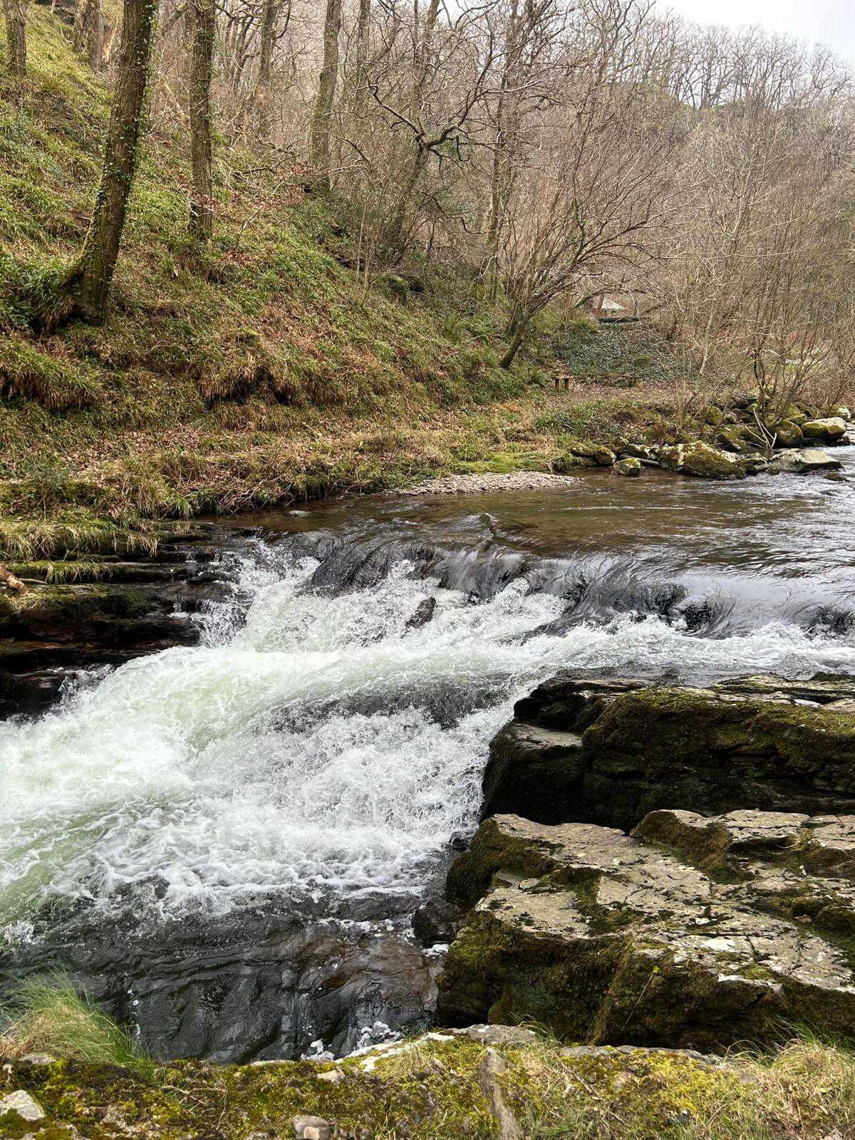 The East Lynn river goes through a series of waterfalls before it finally runs through the village of Lynmouth then onto the open sea