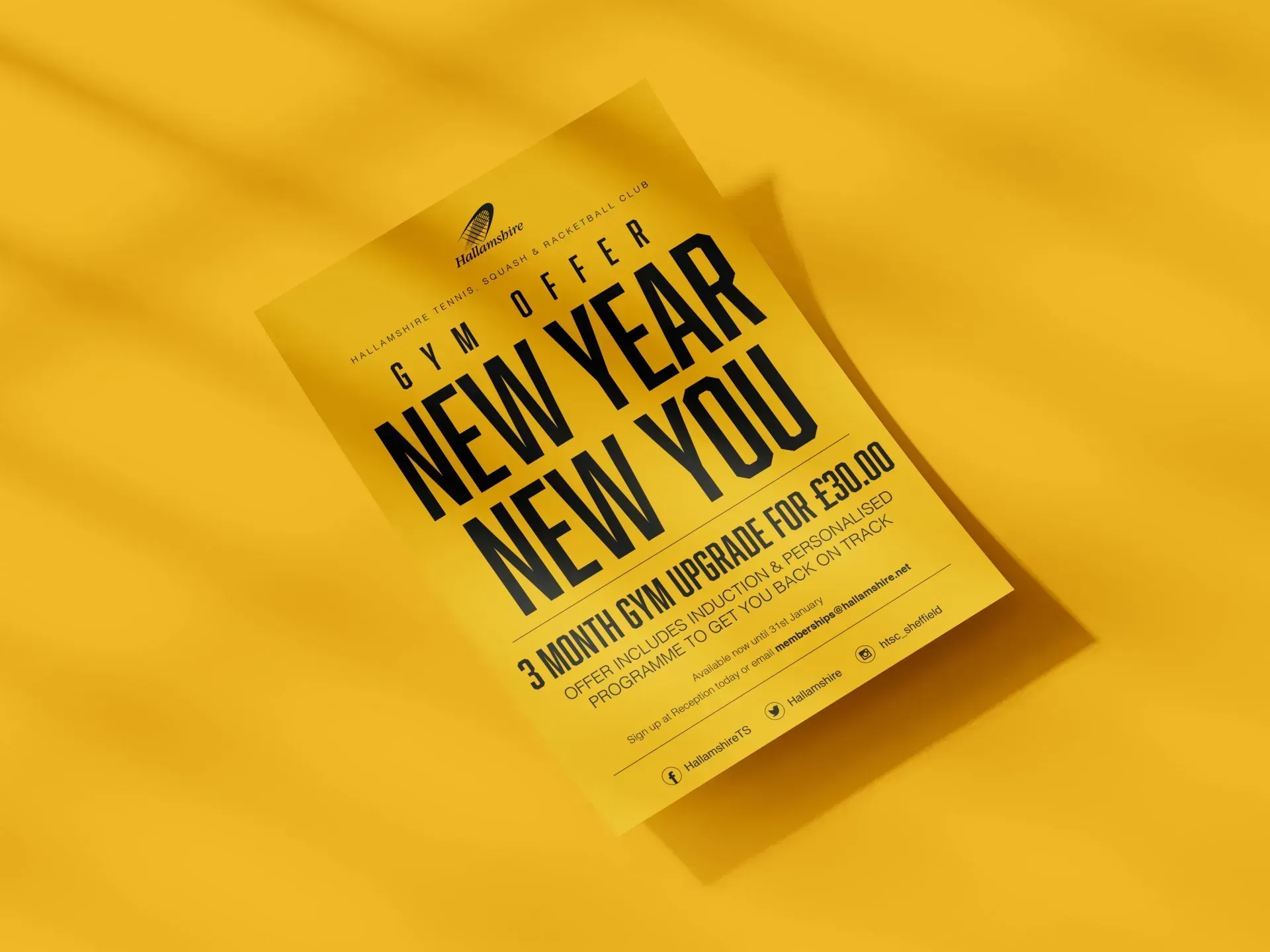 Yellow flyer with text: 