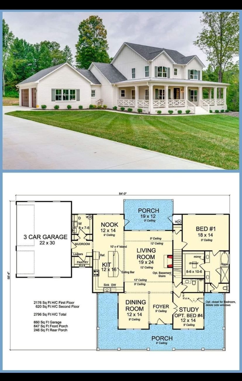 A picture of a house and a floor plan