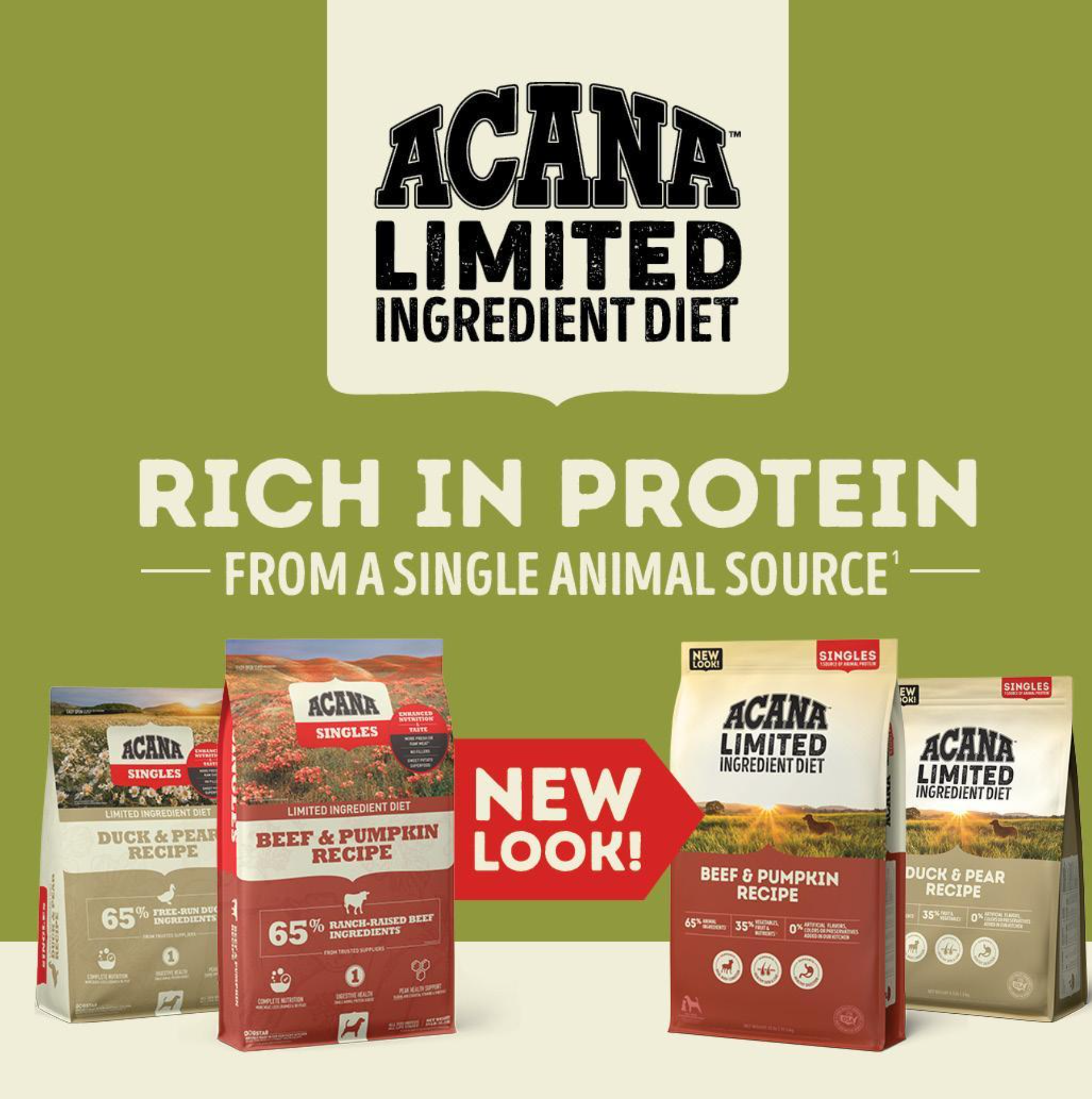 A bag of acana limited ingredient diet dog food