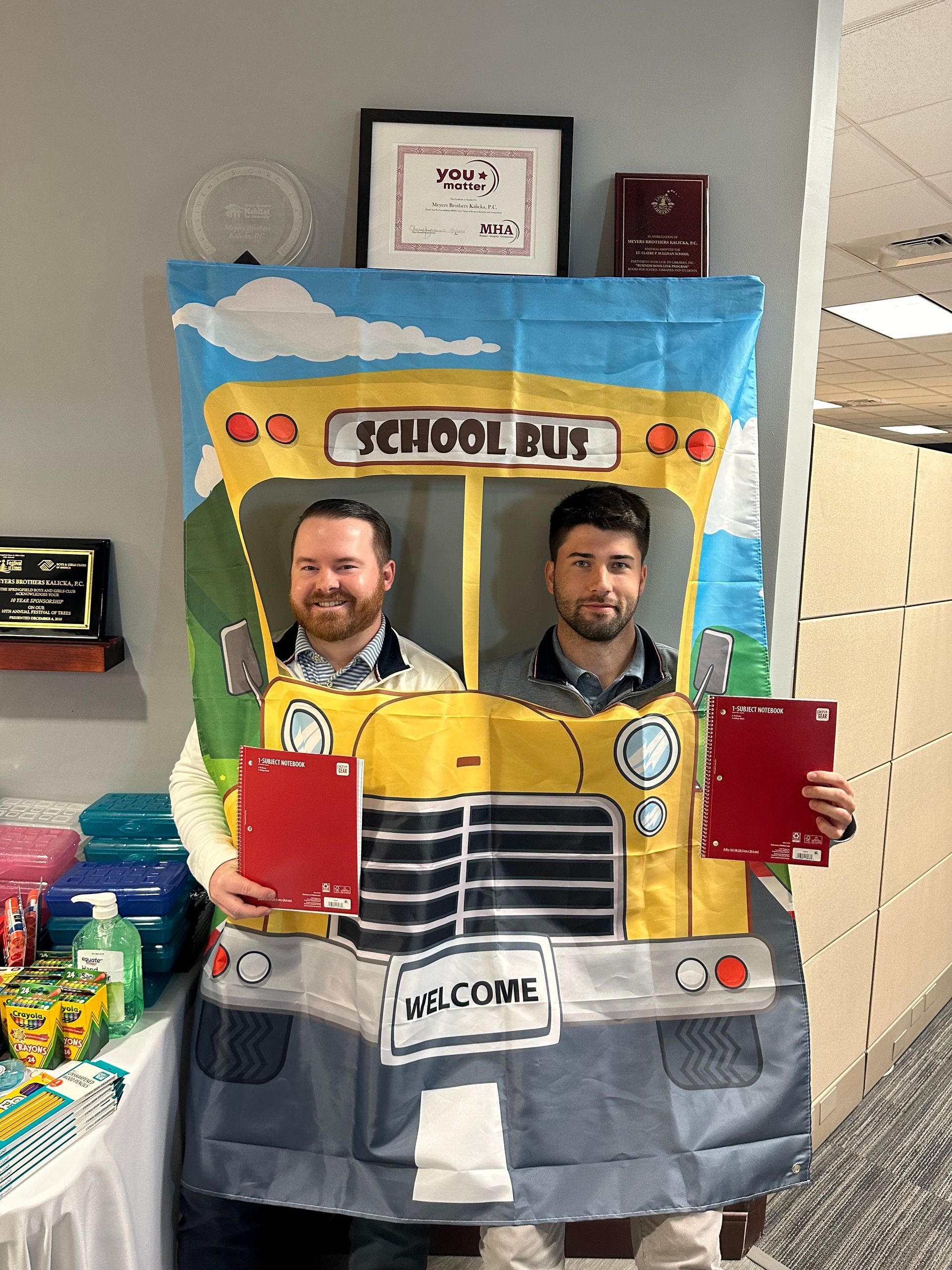 Stuffing the Bus with United Way of Pioneer Valley and team MBK