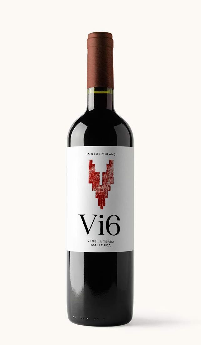 Una botella de vino tinto Vi6