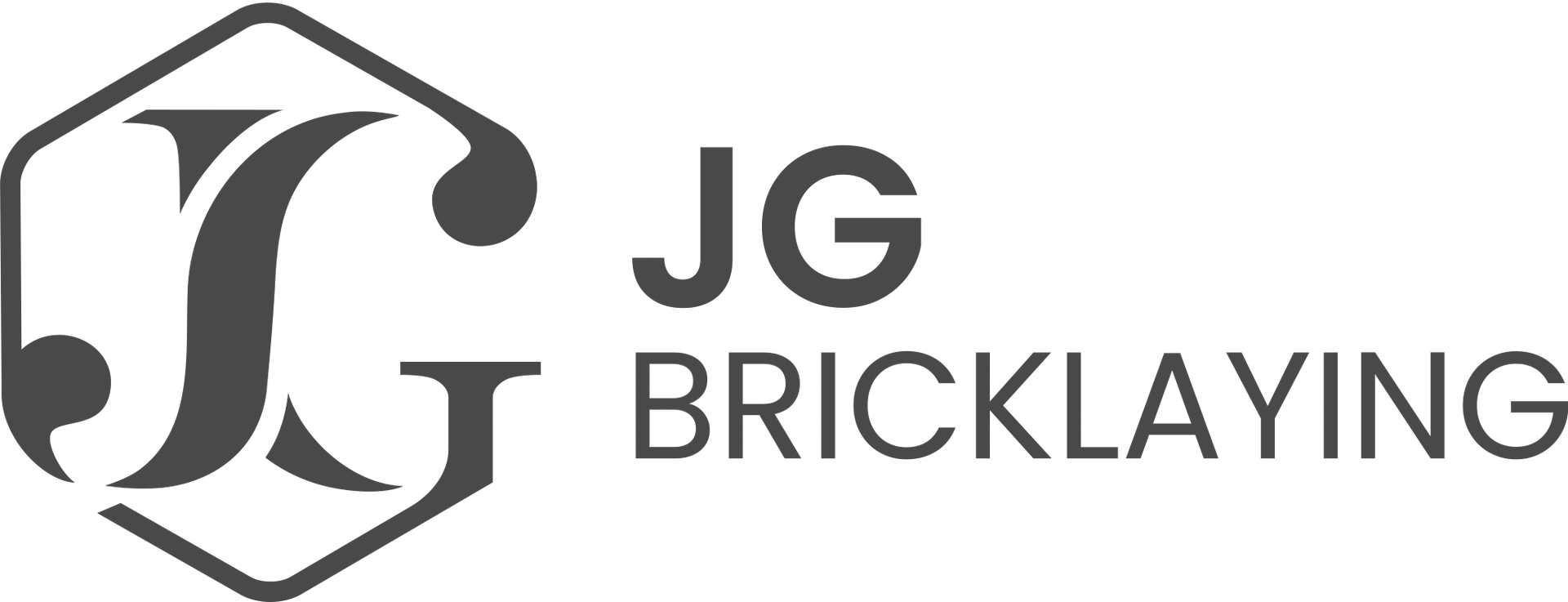 JG Bricklaying logo with a stylized gray “JG” and the words “JG BRICKLAYING” in dark gray.