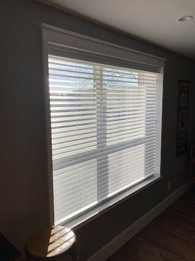 2-Inch Faux Wood Blinds in a Living Room
