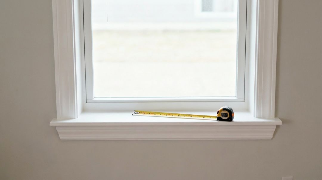 Clean window after blind removal in a Missouri home, ready for measuring and choosing new custom blinds.