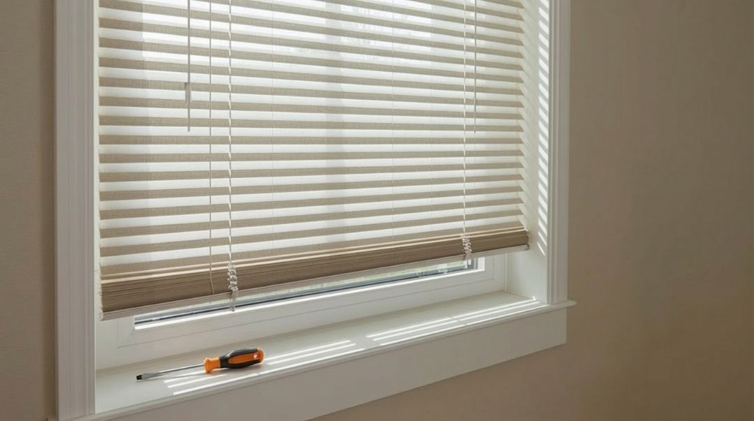 Clean window after DIY blind removal in a Missouri home, highlighting confidence and cost savings.