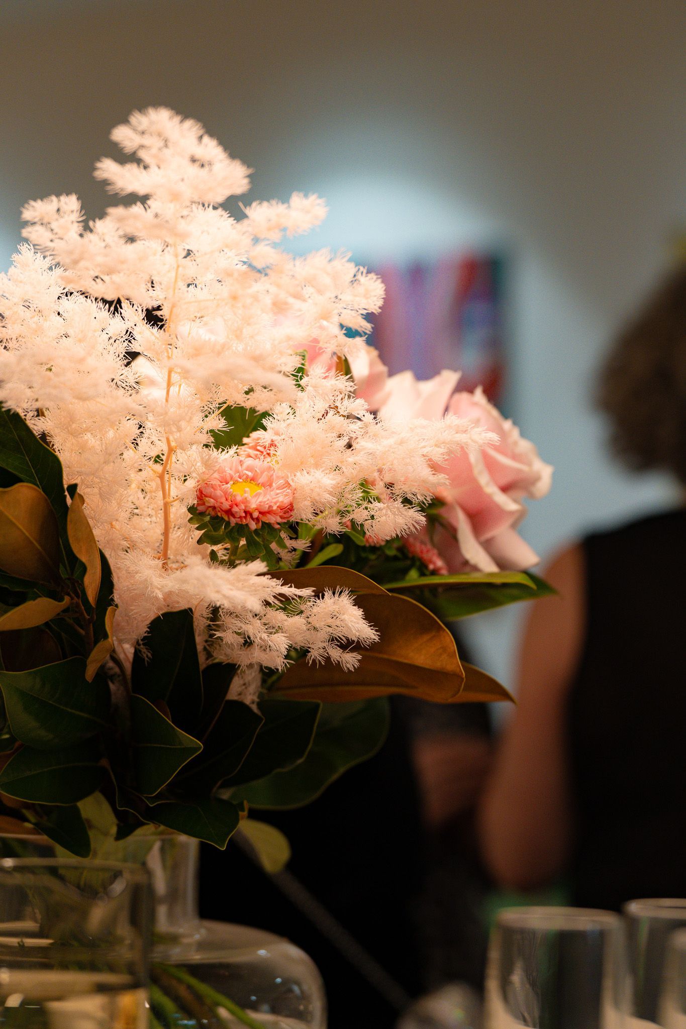 Floral styling detail at Studio 29 Cairns during exhibition event