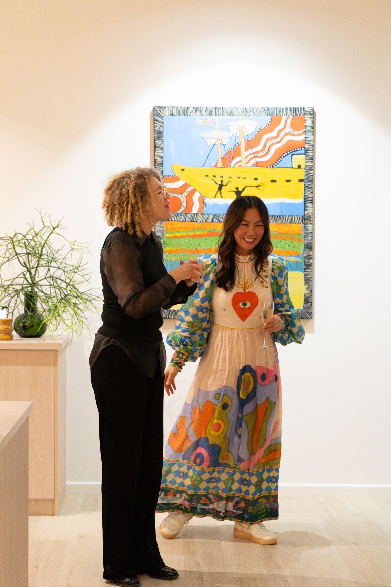 Artwork displayed at We Are Wati exhibition Studio 29 Cairns gallery space