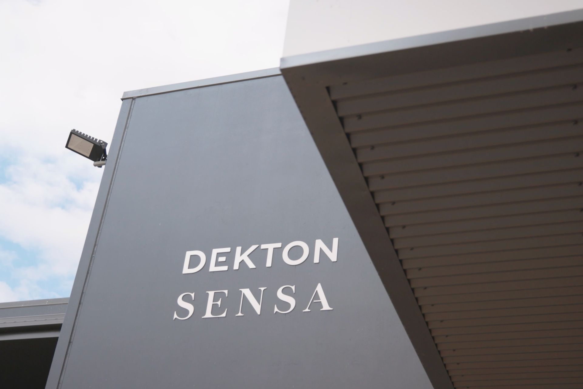 Cosentino signage featuring Dekton and Sensa surfaces in Cairns