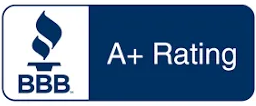 BBB A+ Rating badge with blue and white logo