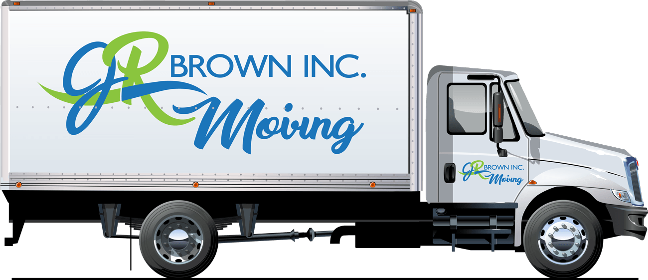A jr brown inc. moving truck is shown on a white background.
