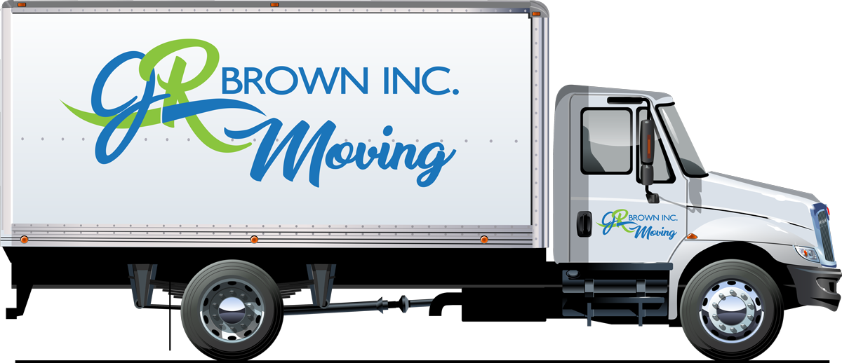 A jr brown inc. moving truck is shown on a white background.