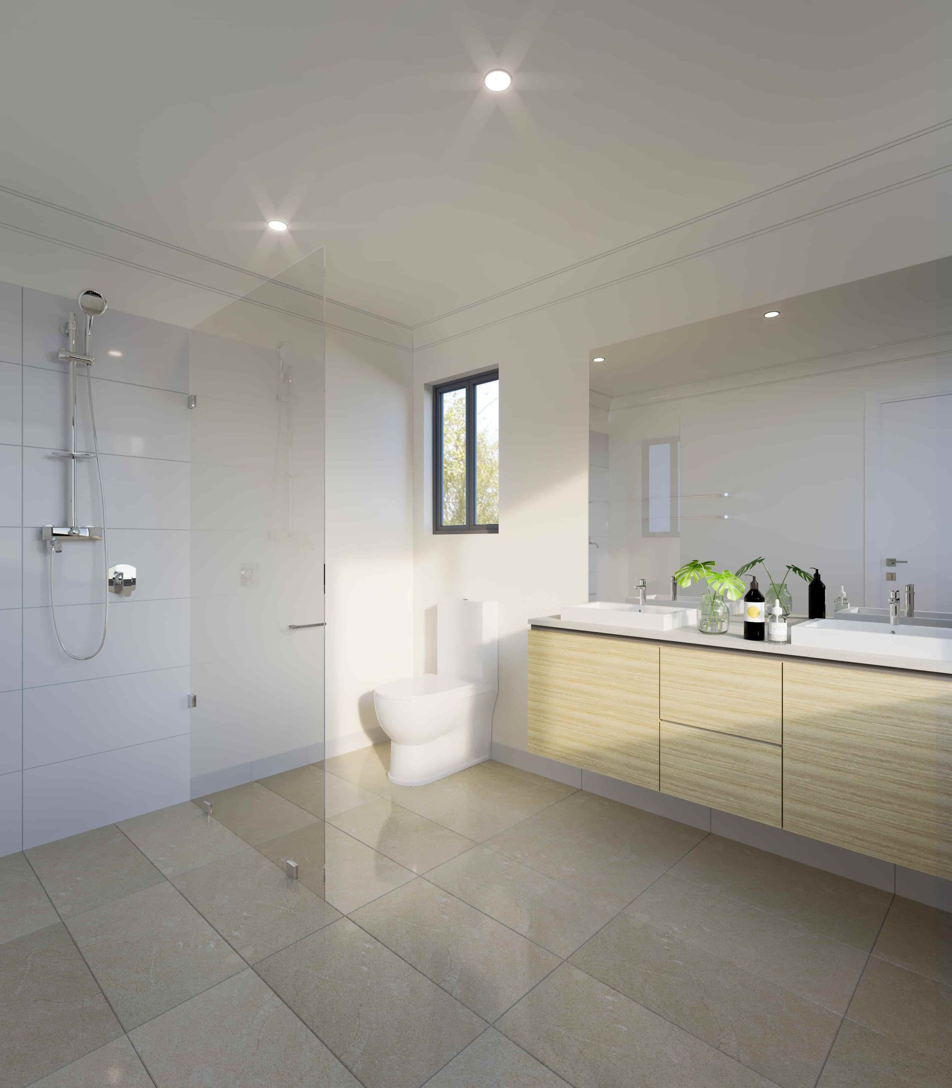 A Bathroom With A Toilet A Sink And A Shower — Harrison Development Group In Surfers Paradise, QLD