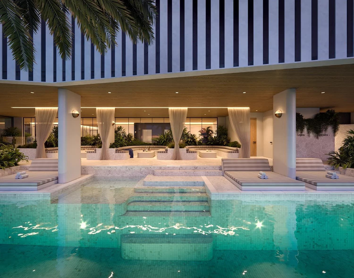 A Large Swimming Pool In A Building — Harrison Development Group In Surfers Paradise, QLD