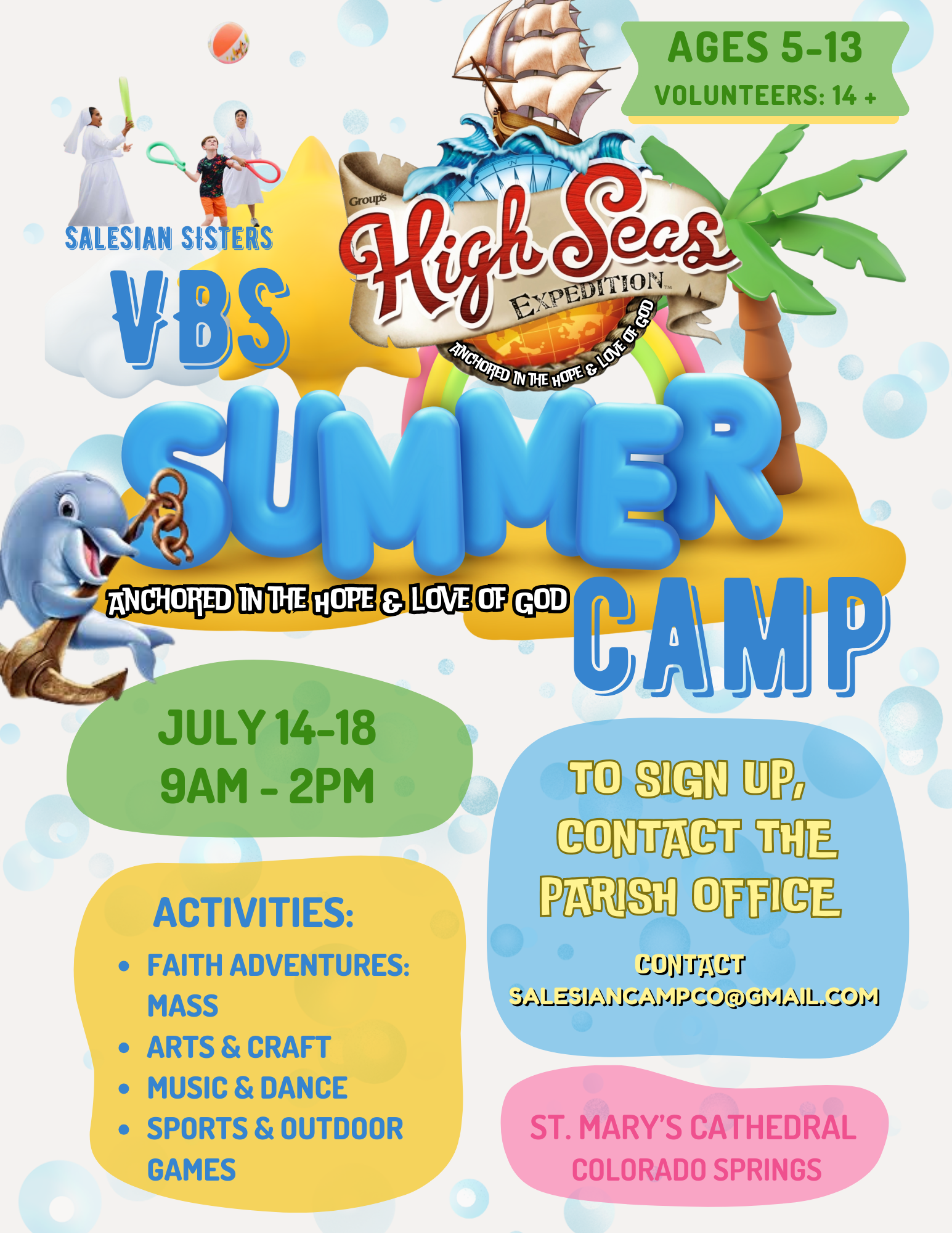 Sign up your children for week of fun with the Salesian Sisters.