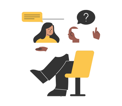 A man and a woman are sitting in a chair talking to each other.